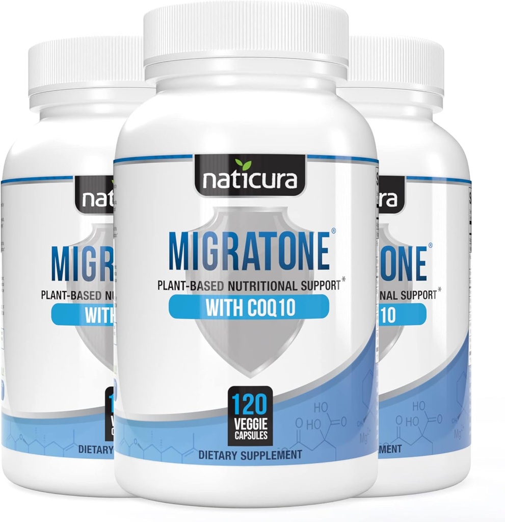 Migrasi Relief Migraine - Natural Headache Relief Vitamin - Migraine Suplemen dengan PA - Free Butterbur, Magnesium, Vitamin B2 B6 dan B12, Microaktif CoQ10 dan Feverfew