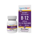 Sumber Superior No Shot Vitamin B12 Methylcobalamin (5000 mcg), B6, Folic Acid, Quick Dissolve Sublingual Tablet, 60 Ct, Increase Energy, Healthy Heart, Boost Metabolisme, Stress Dukungan, Non-GMO