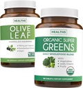 Olive Leaf Extract & Organic Super Greens (4-Month Supply) Pure Plant Power Bundle of Olive Leaf Extract (120 Capsules) Super Power & Organic Super Greens (180 Tabets) Organik Superfood