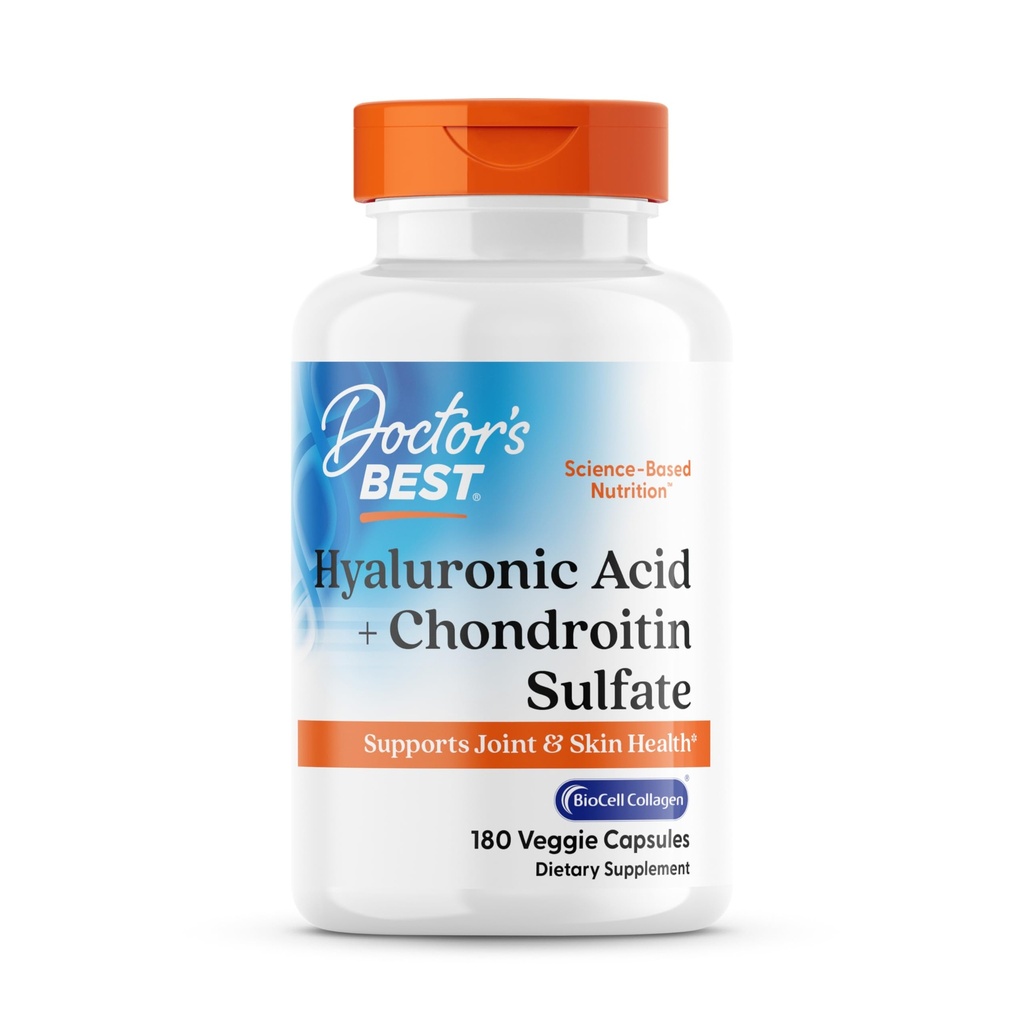 Acid Hyaluronic Terbaik Dokter dengan Chondroitin Sulfate, Menampilkan BioCell Collagen, Non-GMO, Gluten Free, Soy Free, Dukungan Bersama, 180 Cacah (Paket 1)