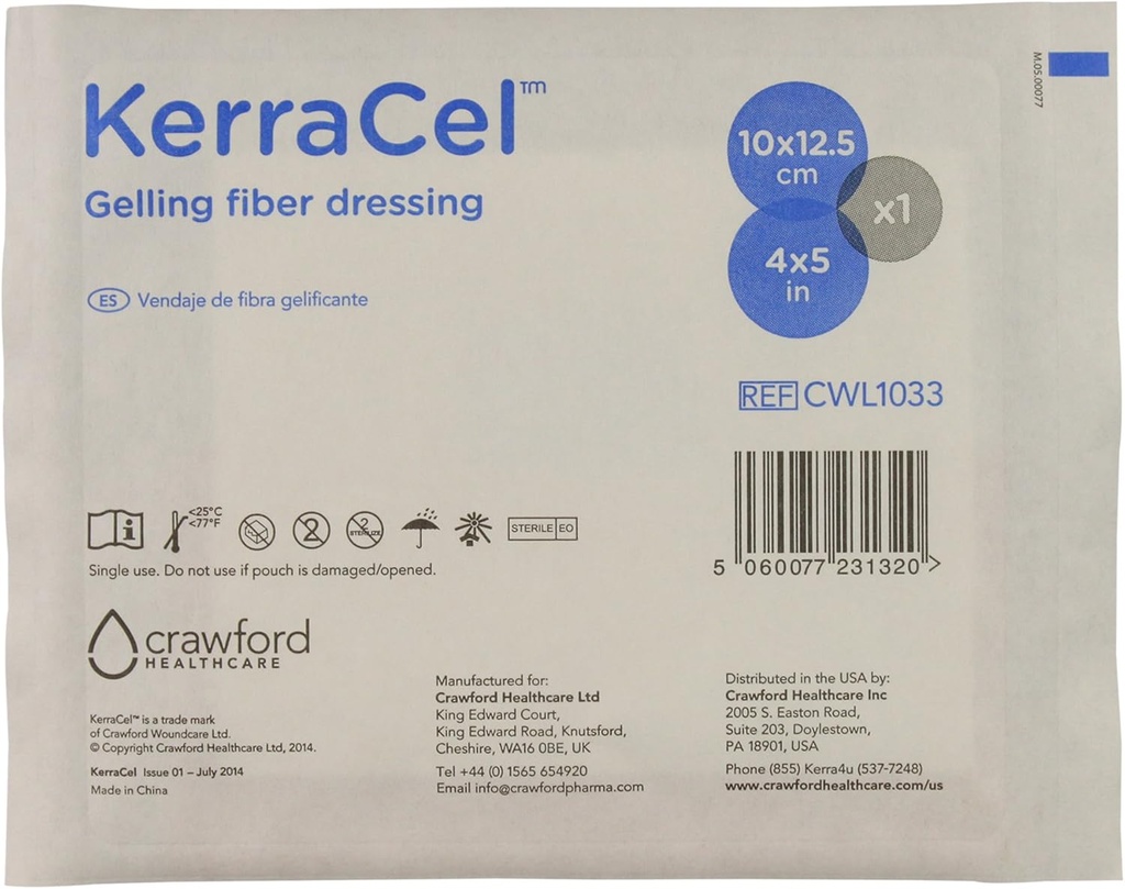 4 "x 5" Gelling Fiber Weund Dressing (CWL1033) - Absorbs dan Isolates Wound Drainage dan Bakteria, Mikro- Contaurs to The Wound Bed, Mained Healthy Moiffels (1 Masing-masing)
