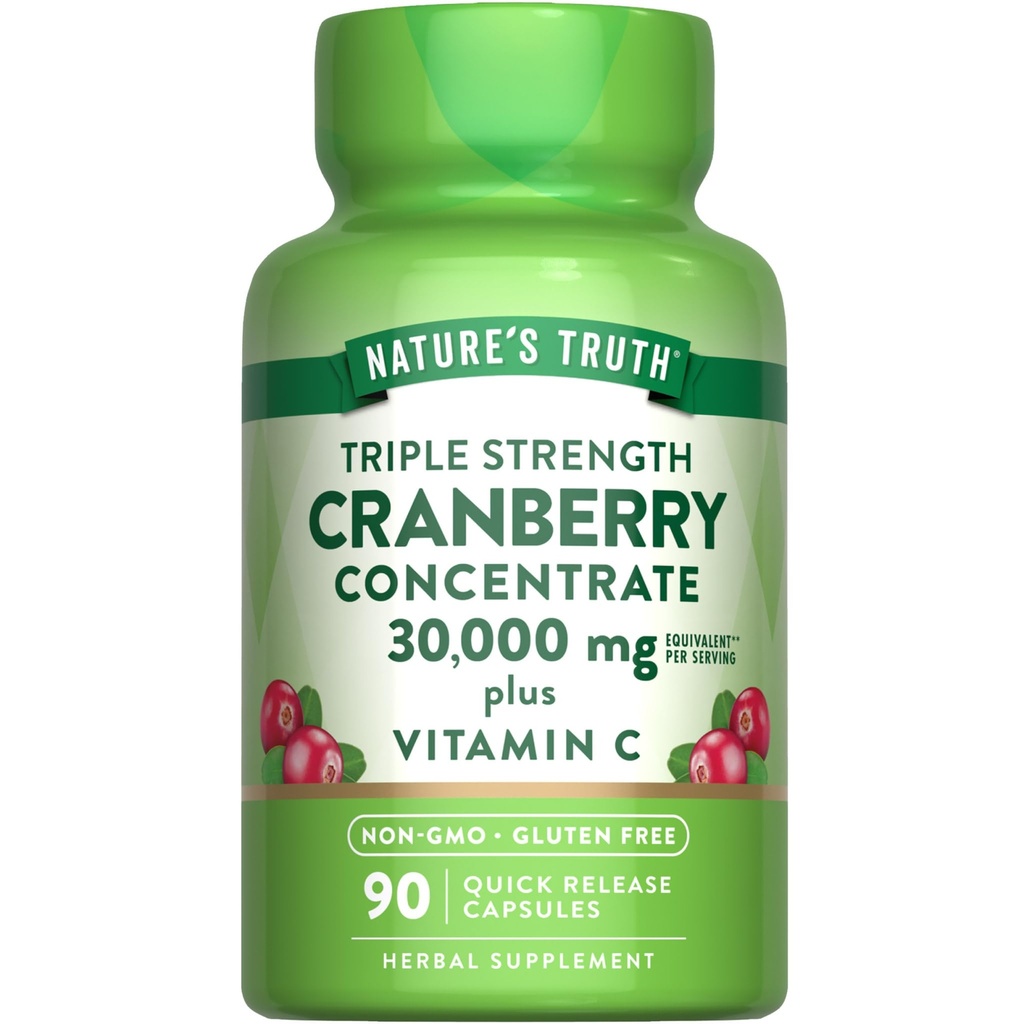 Nature 's Truth Cranberry Concentract Pil 30.000mg 124; Plus Vitamin C 14; Triple Power Sules Capsules 124; Non-GMO & Gluten Free Suplemen