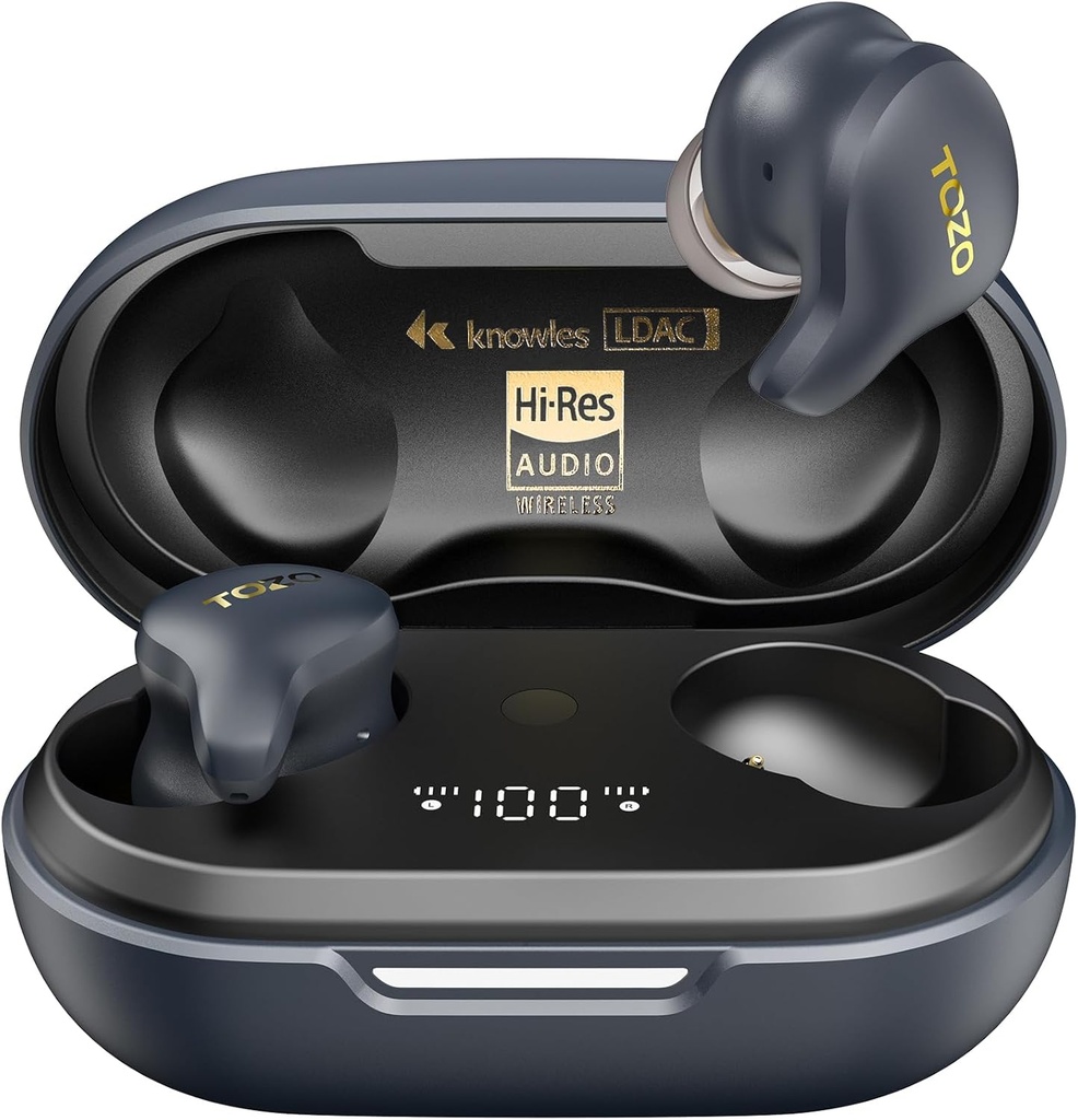 TOZO Golden X1 Wireless Earbuds Balanced Armature Driver and Hybrid Dynamic Driver, Bluetooth Headphones OrigX Pro, LDAC & EE Audio Wireless, Noise Cancellation Headset Galaxy Blue / Black