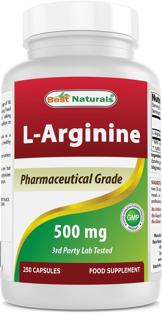Otoritas terbaik L-Arginine 500mg 250 Capsules - Farmasi Tingkat L Arginine suplemen mempromosikan nitrat oksida synthesis