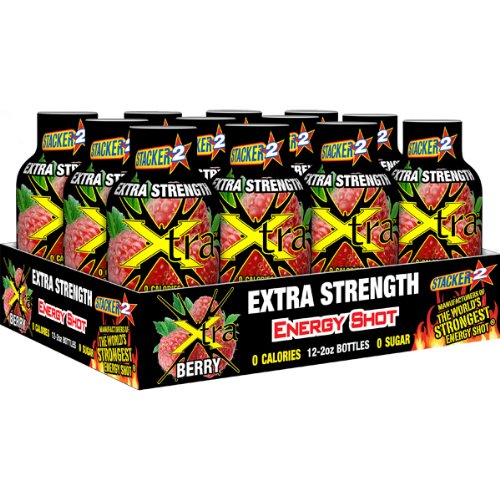 Stacker2 Ekstra Energi Shot Berry Flavor 2oz. 12 Pak