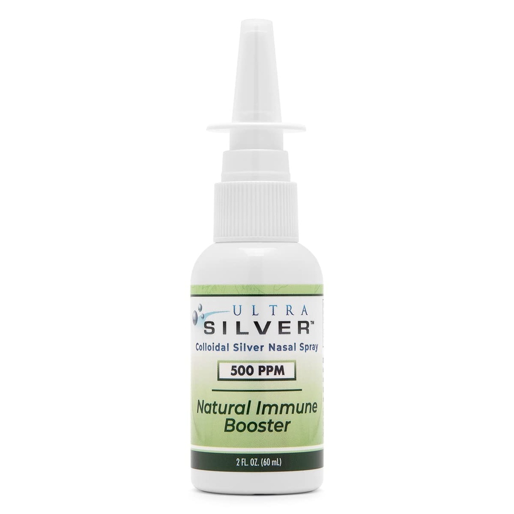 Ultra Silver ® Colloidal Silver Nasal Spray 124; 500 PPM 14; 2 Ounce Vertikal Spray Bottle