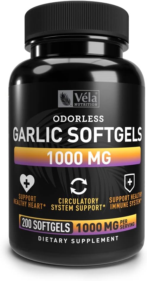 Tambahan Odorless Bawang 124; 1.000 mg per Serving 124; Dukung Kesehatan Jantung, Sirkulasi, dan Sistem Imune 124; GMP Disertifikasi, Non-GMO, Pihak 3 Diuji 124; 200 Kapsul