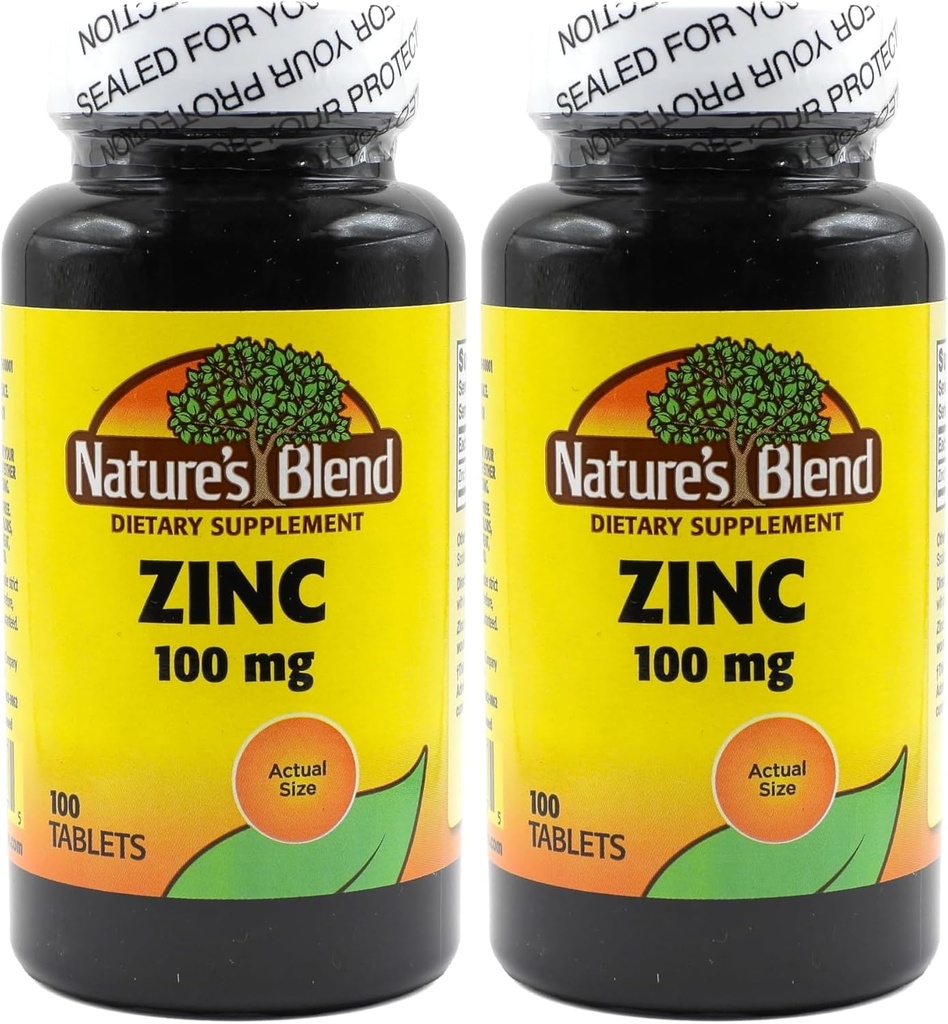 Nature 's Blend Zinc Gluconate 100 mg, 100 Tablet (Paket 2)