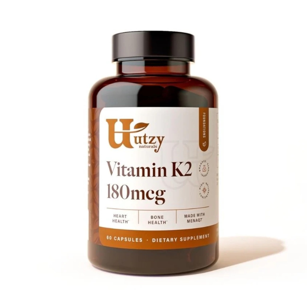 Utzy altruals Vitamin K2 124; 180 mcg of MenaQ7 Form of K2 Average 124; Made in USA 12.4; 60 Capsules