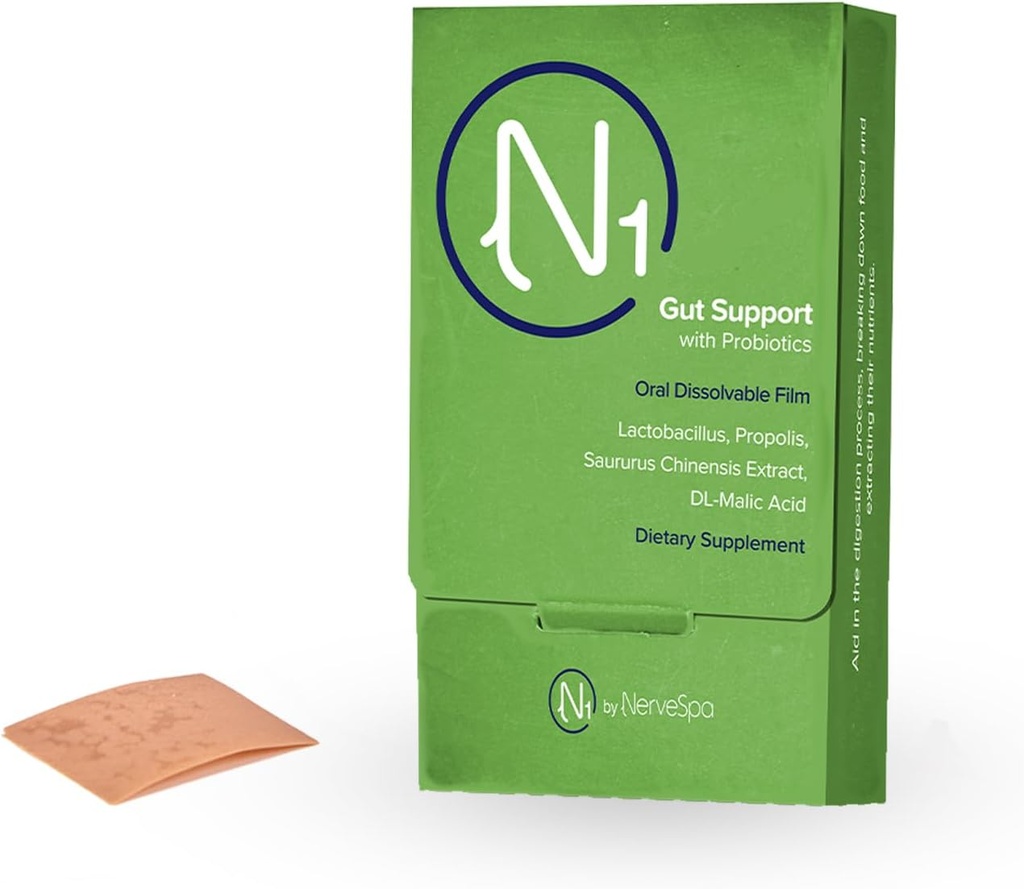 M PAIN MANAGEMENT TECHNOLOGIES Gut Duck with Programtic Oral Dissolable Film N1 by NerveSpa - Impreve Distrable, Foutional Progration, Improve Nutrient Absorpsi, 10 Film / Box
