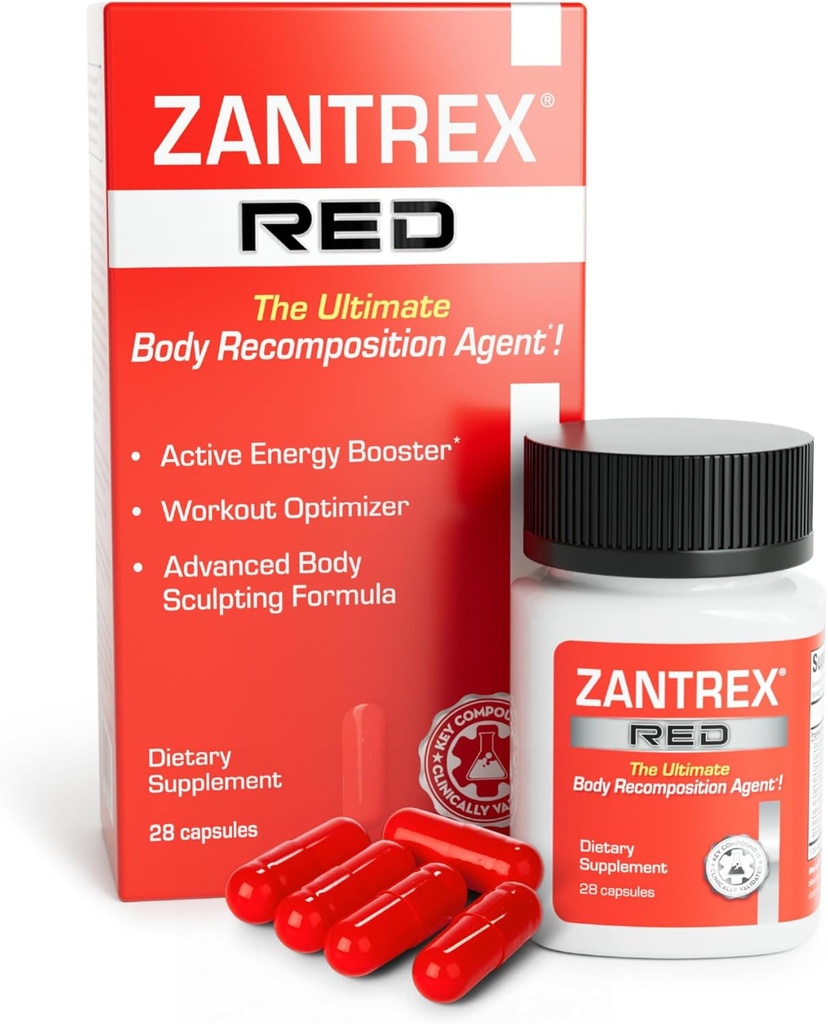 Zantrex Red Body Rekomendation & Active Energy Booster Supplement Aver124; Supports Body Sculpting, Incresed Focus & Workout Performance 124; 28 Kapsul