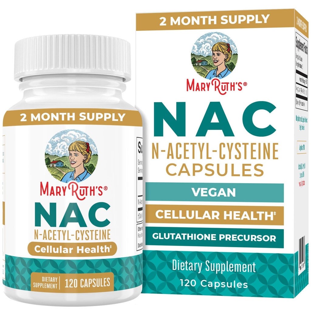 MaryRuth Organics NAC Tambahan N- Acetyl Cysteine 124; 2 Bulan Supply 124; NAC 1000mg per Serving 124; Vegan Capsules 124; Gluthamine Presor 124; Amino Achid 124; None-GMO 124; Gluten Free 124; 120 Count 1244; 60