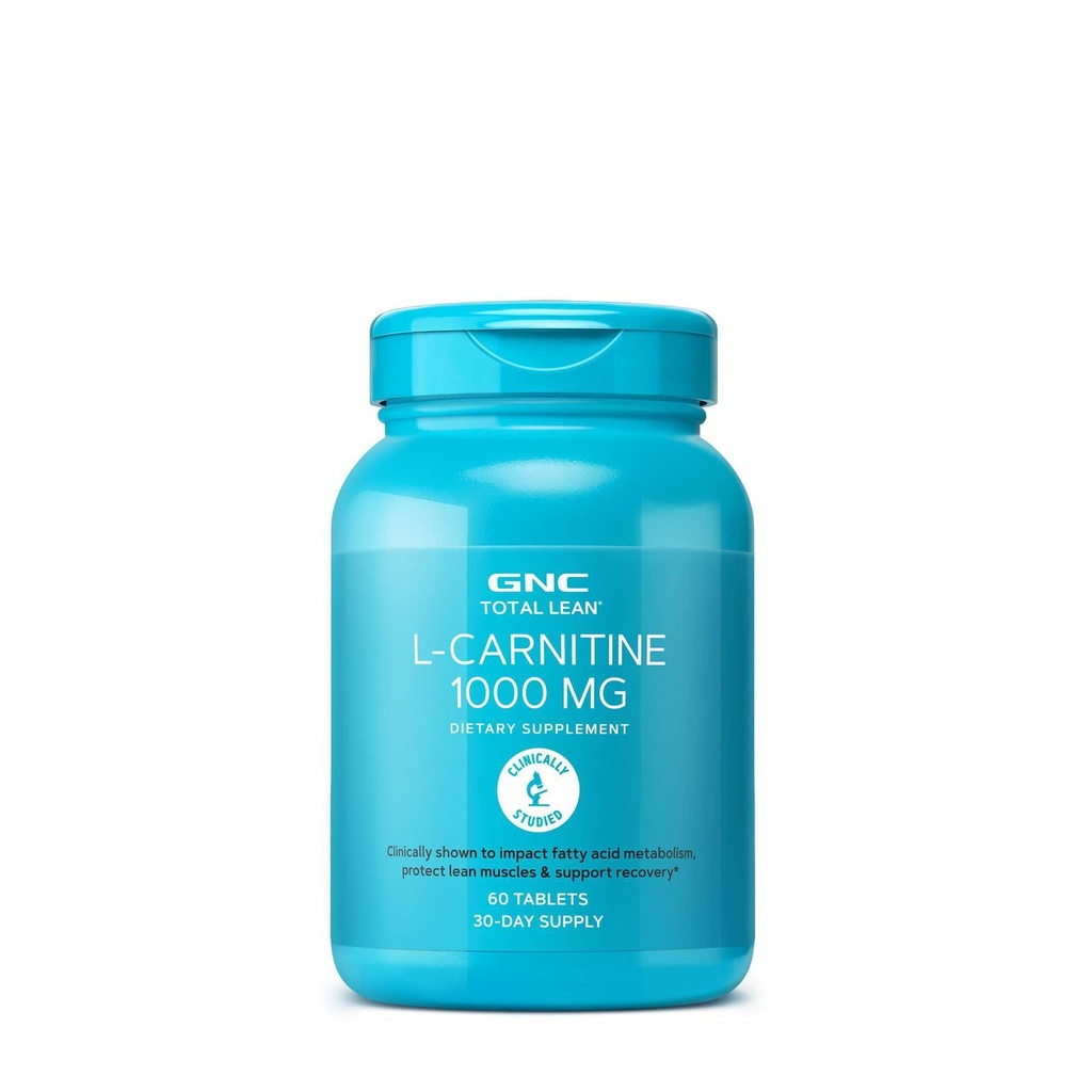 GNC Total Lean L- Carnitine 100mg, 60 Tablet, Support Recovery and Lean Muscle Growth