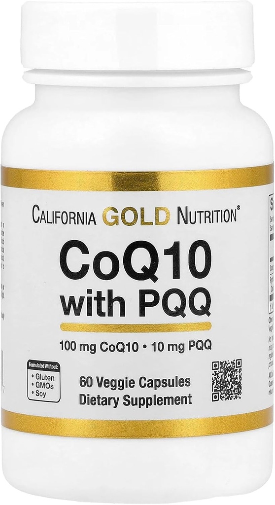 Danau Avenue Nutrition CoQ10 dengan PQQ, 100 mg, 60 Veggie Capsules