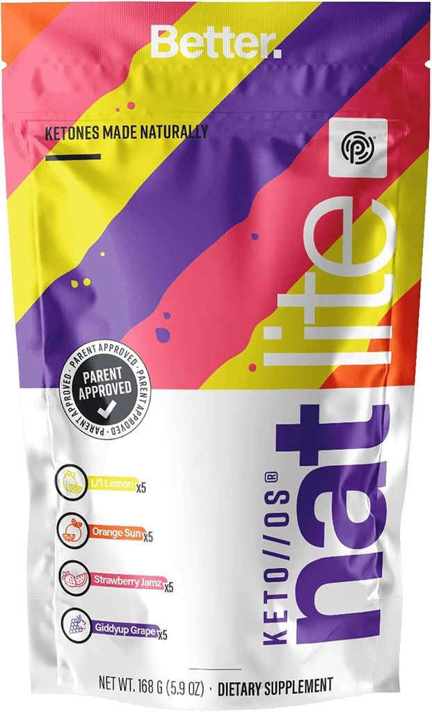 Pruvit Keto / / OS ® NAT Lite Supplemen untuk Improve Fungsi Otak, Ditraffic dan Boosting Metabolisme 5.9 OZ - 20 Cacah