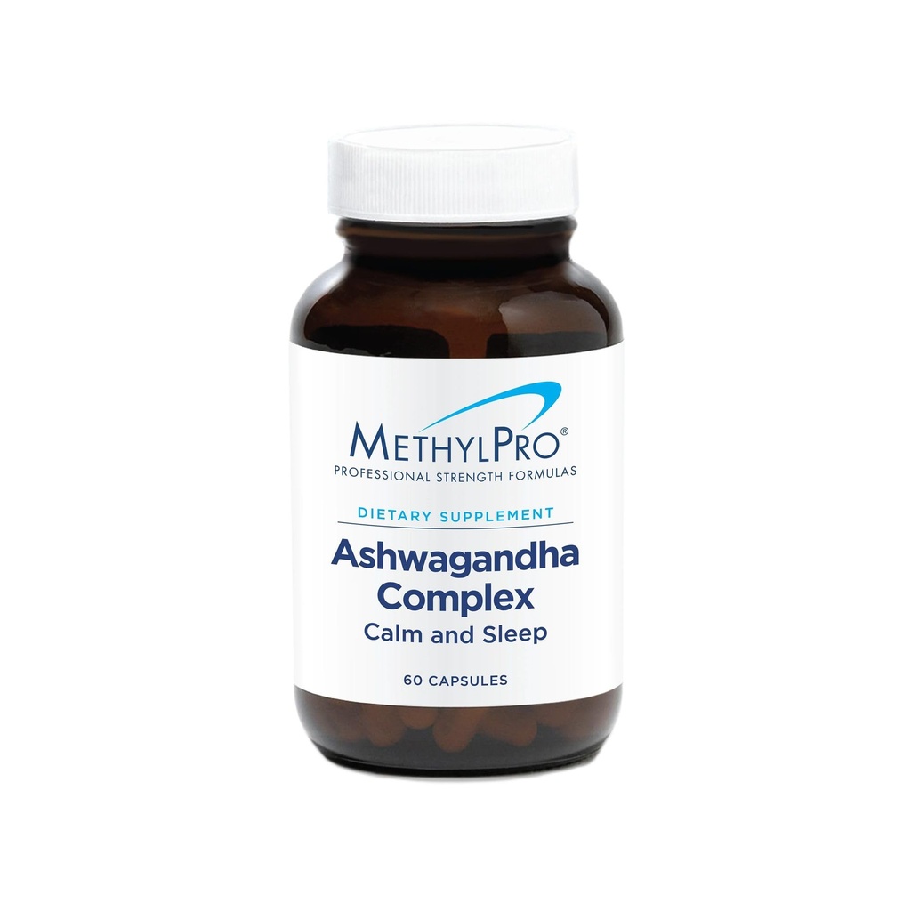 MethylPro Ashwagandha Complex - Ashwagandha, Magnesium + L- Theanine Suplemen untuk Perempuan + Men, Stress Dukungan, Tenang, Fokus + Tidur - 60 Capsules