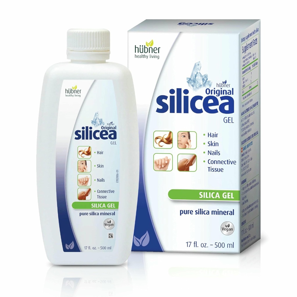 Hubner Original Silicea Gel 17 quid oz / 500 ml untuk Rambut, Skin, Nails, dan Connective Tease, Pure Colloidal Gel Formula, No Addonves or Preservations