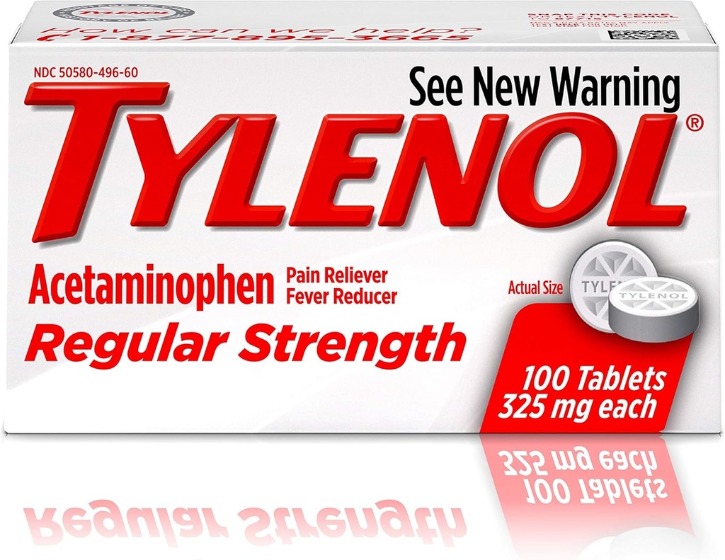 Tylenol Reg Strngth 100m Ukuran 100ct Tylenol 325 Mg Reguler Kekuatan Reliever