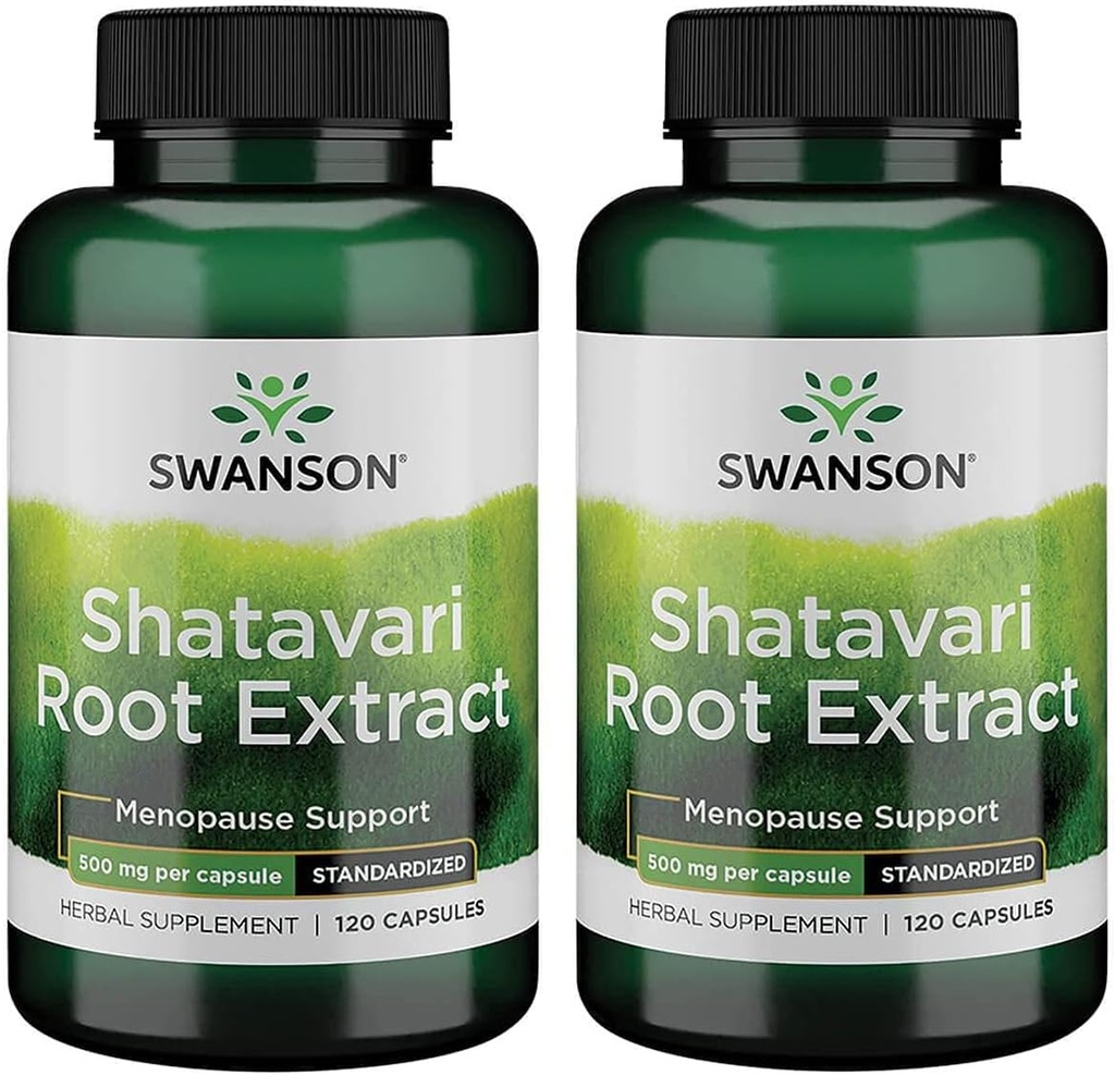 Swanson Shatavari Ayurvedic Women Reperemenator 500 Juta 120 Capsules (2 Pack)