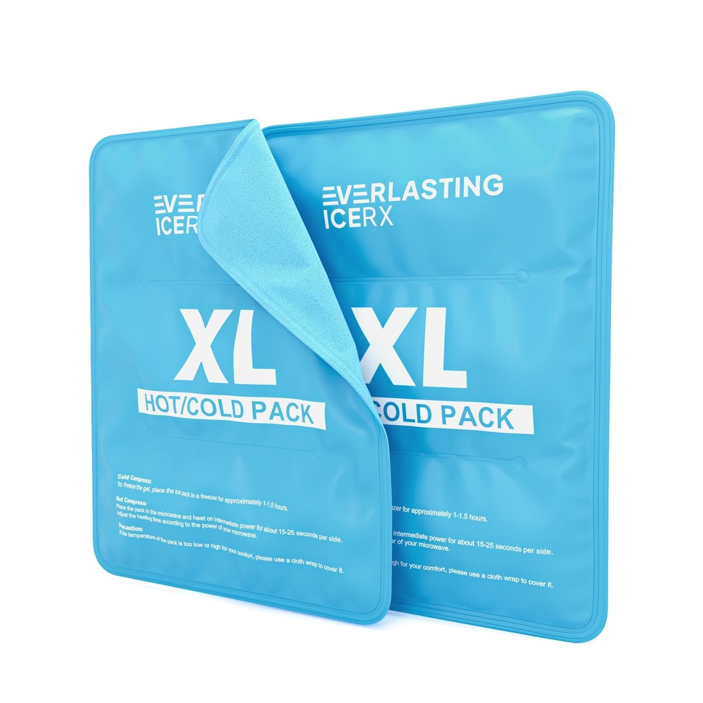 "x 14.5" - 2 Pack XL 124; Hot & Cold Pack 124; Large Ice Pack for Back Pack Relief, Soft Ice Packs Recable, Flexable When Frozen