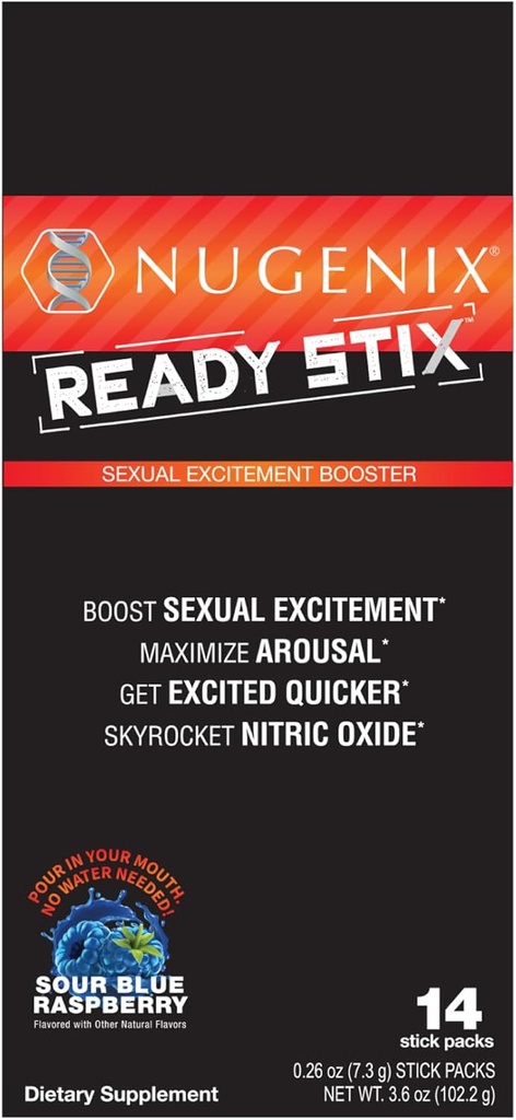 Nugenix Ready Stix - Nitric Oxide Booster, Meningkatkan Vitalitas dan Drive, Nitric Oxide Suplemen Pria - 14ct