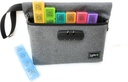 Kamdy Weekly AM / PM Secure Pill Organizer Box, (7-Day / 4-Times- ADay) Portable Travel with Large Comment for Medication, Suplemen, Vitamin, 3 Digit Lock for Safety