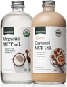 Natural Force Creamy Caramel MCT Minyak + Organik Spectrum Penuh MCT Oil - Gluten- Free, Non GMO, 100% Coconut murni MCTs dari Organic Coconuts - Keto, Paleo, dan Vegan - 2x 16 Ounce Glass Bottles