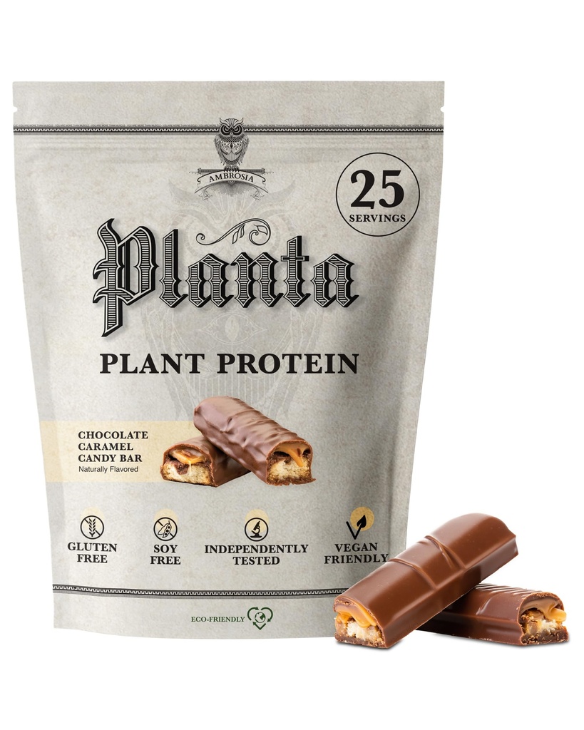 Ambrosia Planta - Premium Plant - berbasis Protein 124; Vegan & Keto Friendly 124; Candy Bar