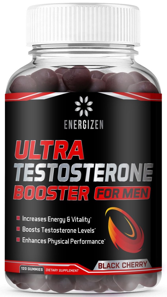 8in1 Testosterone Booster untuk Pria dengan Tongkat Ali, Fenugreek, Ashwagandha dan Magnesium - Meningkatkan Libido & Hormonal Keseimbangan, Non GMO Dibuat di AS, Black Cherry, 120 Count Gummies untuk Pria
