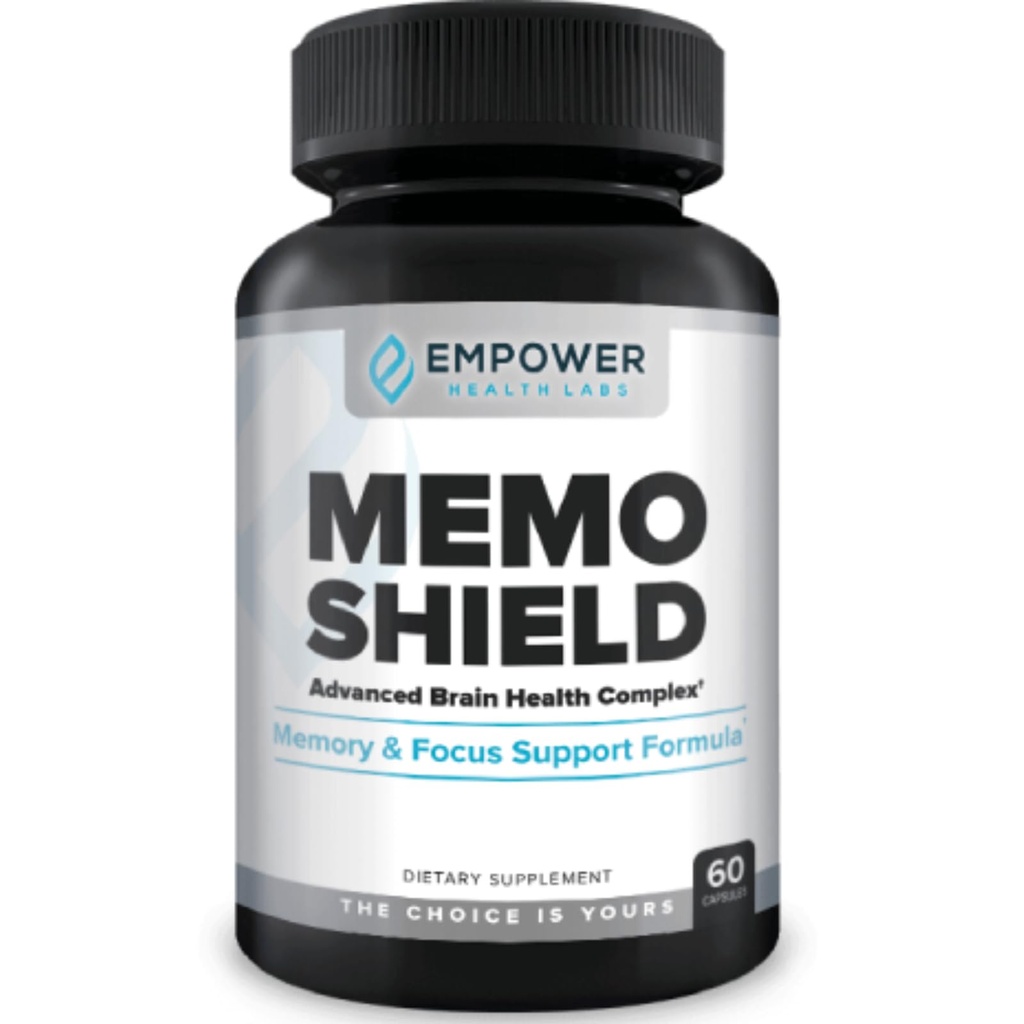 MemoShield Brain Health Supplement - Advanced Memory Support with Lion Mane, Bacopa Monnieri, and Ginkgo Biloba - Kognitive Fungsi dan Otak Kesehatan Formula - 60 Capsules