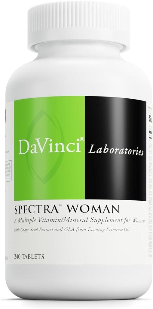DaVinci Labs Spectra Woman - Dieter Suplemen untuk Mendukung Kebutuhan Kesehatan Tulang - dengan Vitamin, Mineral, Calcium, Beta Carotene, L- Cysteine, Grape Seed Extract, dan More - 240 Tablet