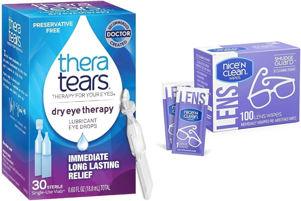 TheraTears Dry Eye Therapy Lubricant Eye Drops, Preservative Free, 30 Vials