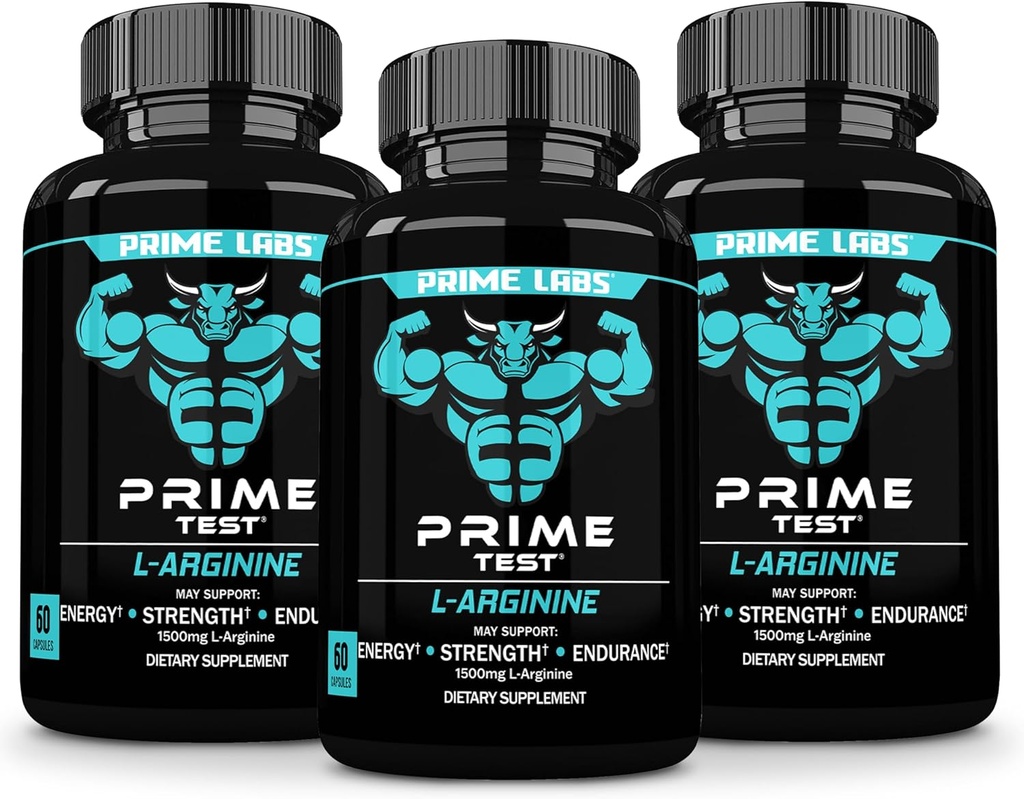 L Arginine Nitric Oxide (3 Pack) - dengan L- Arginine 1500mg - Pendukung Aliran Darah, Energi, Kekuatan, Daya