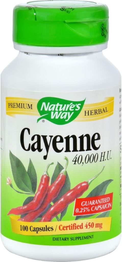 Nature 's Way Cayenne and Pepper 450 Mg Capsules, 100 Count