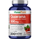 NusaPure Guarana Ekstrak 20: 1 Ekstrak, 300 mg Equivalen untuk 6.000 mg per Veggie Caps 200 (Non-GMO, Vegan)