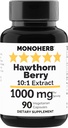 MontaHERB Hawthorn Berry Extract 1000 mg - 90 Vegetarian Capsules