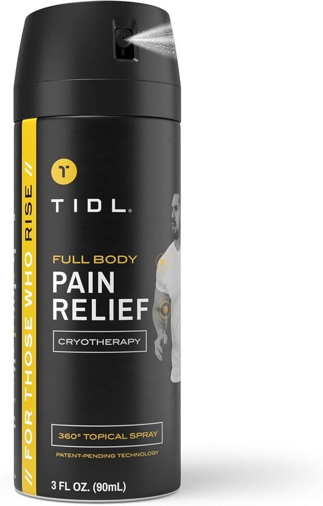 TiDL Cryotherapy Relief Spray, 3 Oz, Targeted Neck Pain, Joint & Muscle Pain Relief, Organic, Planthol, Instant Cooling for Arthritis, Back & Knee Pain