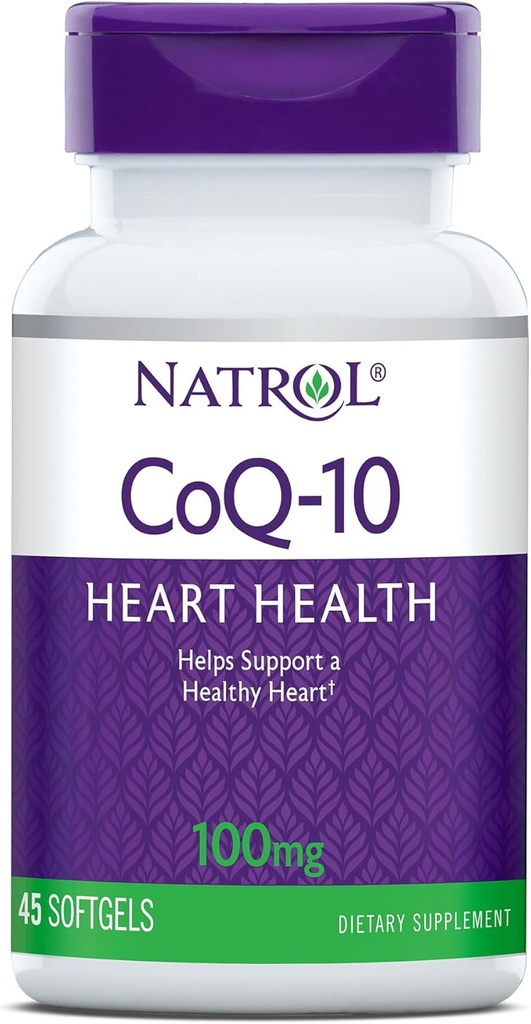 Natrol, CoQ-10 Softgels, Tambahan Diet Jantung Kesehatan, 100 mg, 45 Count