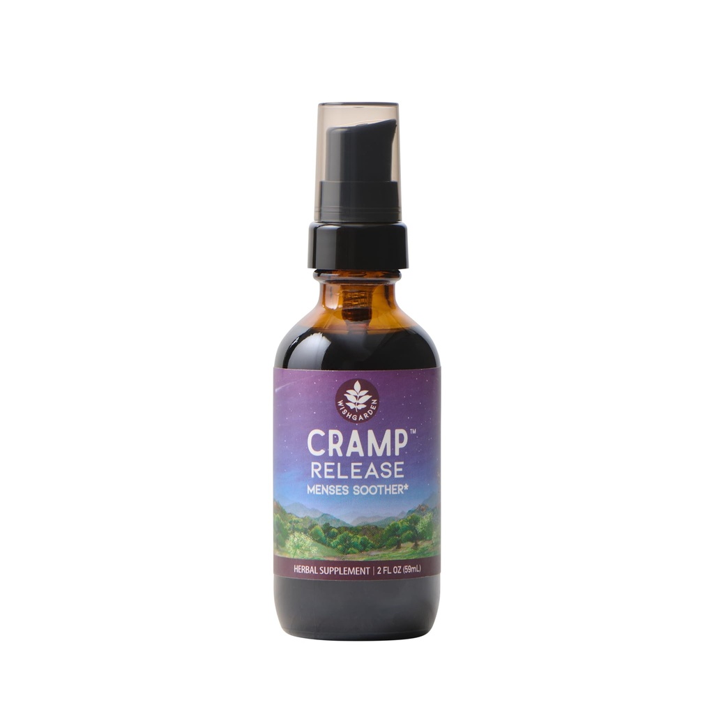 WishGarden Herbs Rimp - Natural Herbal Menstrual Crimp Relief Suplement with Cramp Bark, Fast-Acting Tincture Sothes Period Cramps, Supports a Heevered Hormone Cycle, Mood & Relaxation, 2oz
