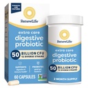 Renew Life Care Digetical Probiotic Capsules, 50 Billion CFU Dijamin, Support Daily Support Imune, Digetical Health (1), L. Rhamnosus GG, Dairy, Soy dan Gluten- Free, 60 Count