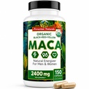 Katup Root Organik Maca untuk Perempuan & Pria 2400mg per Serving - 150 Pil Hitam, Merah, Maca Kuning Suplemen - Macaroot, Non- GMO, Vegan oleh Peru