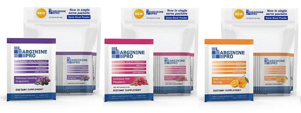 L-ARGININE PRO Supplement Powder 126; 90 Pagerts Save Travel Sixing Size 124; 5.500mg dari L-arginine Plus 1.100mg L- Citrulline, Raspberry, Orange & Grape