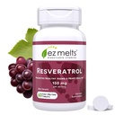 EZ Melts Dissolable Reveratrol Tambahan 150 mg, Sugar- Bebas, 1 Bulan Supply - 1 Pack