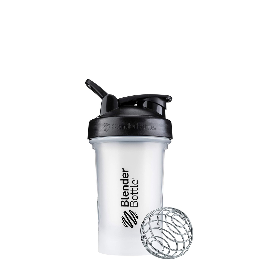 BlenderBottle Classic V2 Shaker Bottle Perfect for Protein Shakes and Pre Workout, 20- Ounce, Clear / Black