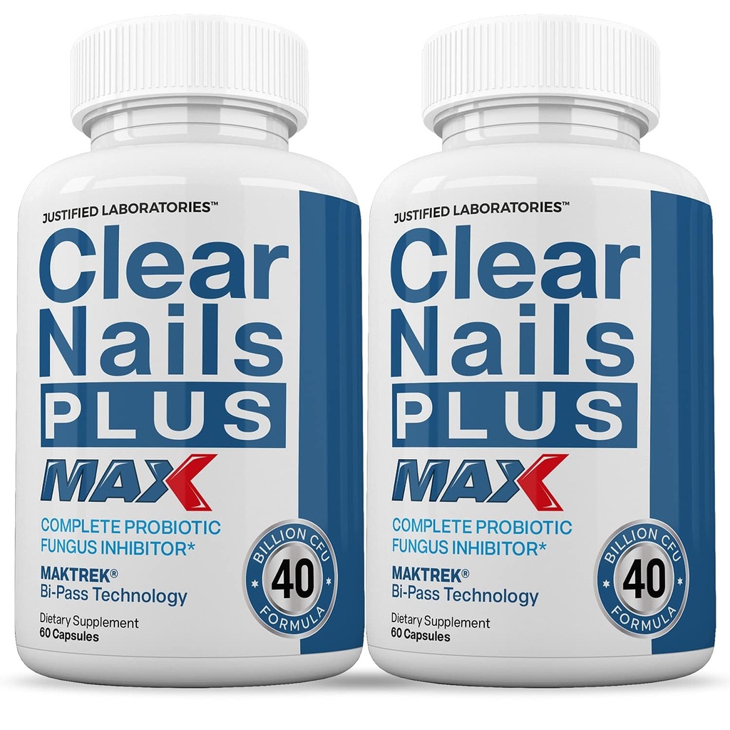 Laboratorium yang diresahkan (2 Pack) Clear Nails Plus Max Pil 40 Miliar CFU Probiotic Support Strong Heally Hair Skin Nails 120 Capsules