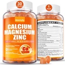 Kalsium 1200 mg dengan Vitamin D3 Gummies untuk Dewasa - Kalsium Citrat dengan Vitamin D3 K2, Magnesium, Zinc, Boron, Copper dan Ashwagandha - Tambahan Absorpsi Calcium Suplemen Perempuan