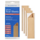 NUVADERMIS Scar Sheets - Extra Long Scar Sheets for C-Section, Tummy Tuck, Keloid, and Surgical Skies - Manfaced Medical Graced Silicone Scar - Pack of 4 - Light Tone