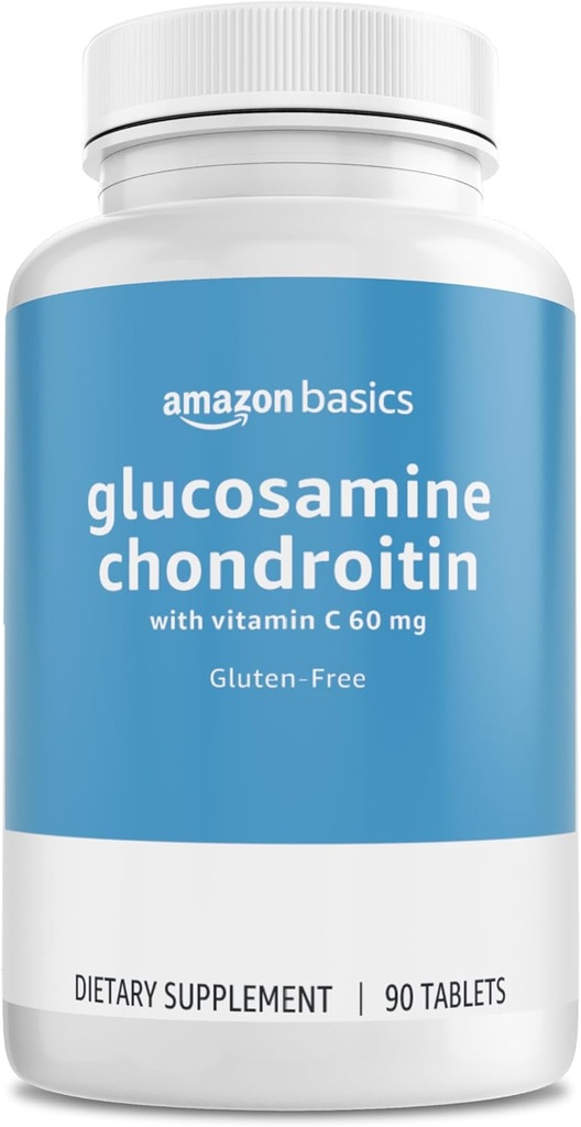 Basics - Glucosamin Chondroitin, 1500 mg, dengan Vitamin C 60 mg, 90 Tablet (2 per porsi), Gluten Bebas