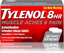 Tylenol 8 Hour Muscle Aches & Pain Acetaminopren Tablet untuk Muscle & Joint Pain, 100 ct