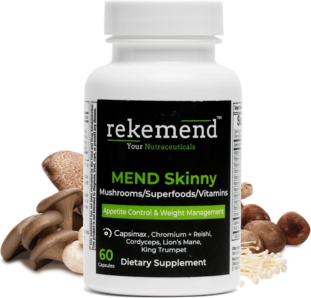 Appetite Suppresan untuk Weight Los - Vegan None-GMO Mulhroom Natural Based Weight Loss Suplemen - 60 Kapsul